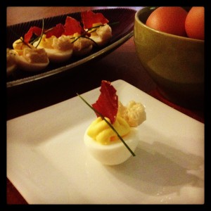 Deviled Eggs Benedict.