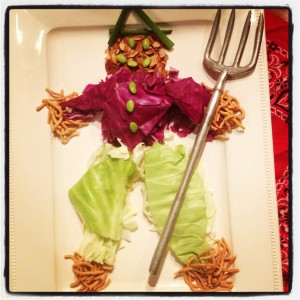 This deconstructed Oriental slaw will only scare away Halloween hunger. (And attract bad jokes.)